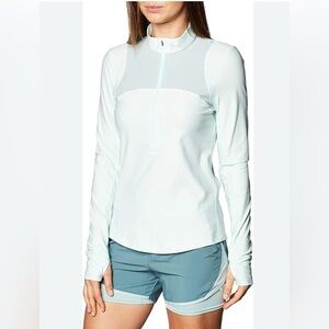 Under Armour Qualifier Baby Blue Fitted Long Sleeve Quarter Zip